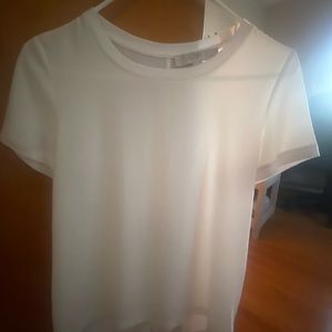Loft XS Petite White Dress Short Sleeve Tee